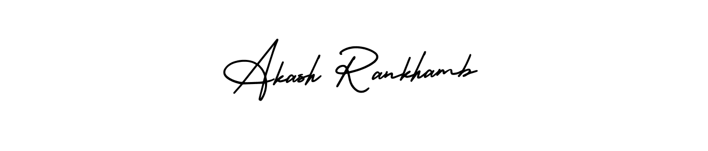 Similarly AmerikaSignatureDemo-Regular is the best handwritten signature design. Signature creator online .You can use it as an online autograph creator for name Akash Rankhamb. Akash Rankhamb signature style 3 images and pictures png