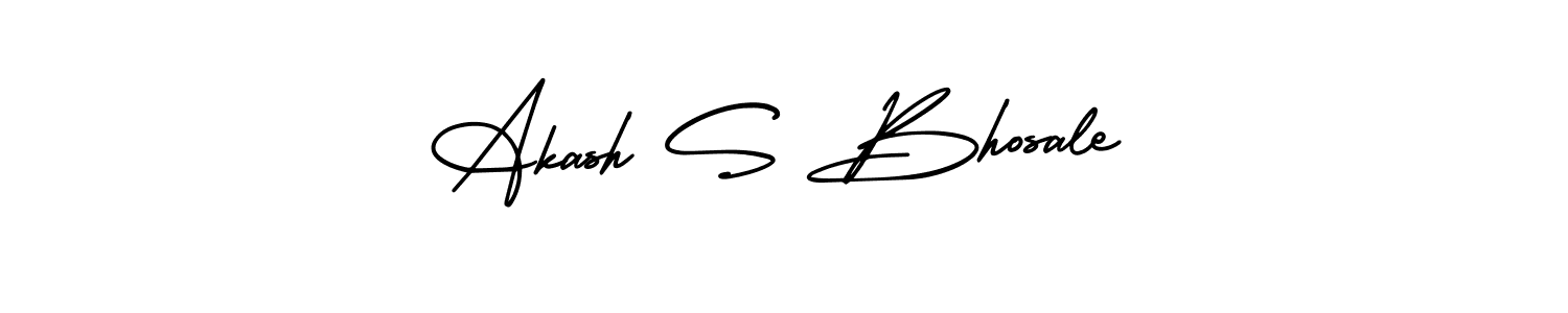 How to make Akash S Bhosale name signature. Use AmerikaSignatureDemo-Regular style for creating short signs online. This is the latest handwritten sign. Akash S Bhosale signature style 3 images and pictures png