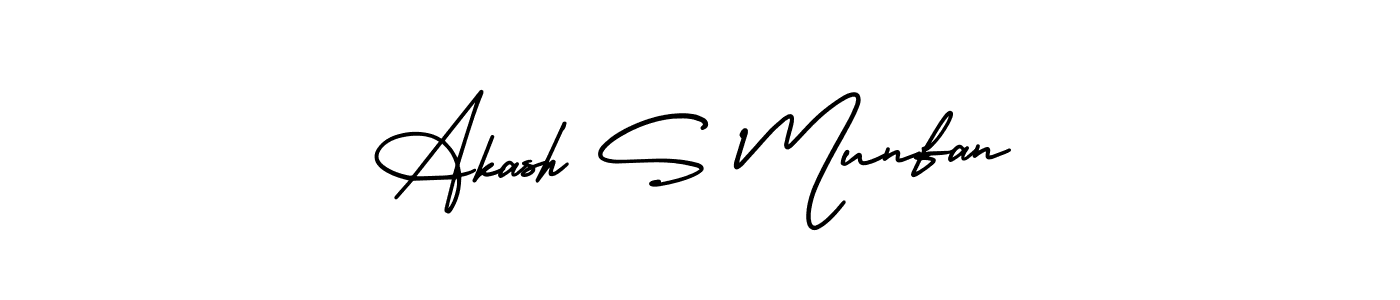 Make a beautiful signature design for name Akash S Munfan. With this signature (AmerikaSignatureDemo-Regular) style, you can create a handwritten signature for free. Akash S Munfan signature style 3 images and pictures png