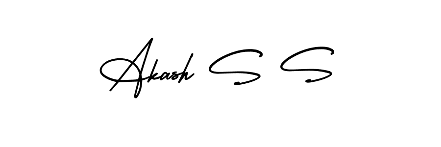 Similarly AmerikaSignatureDemo-Regular is the best handwritten signature design. Signature creator online .You can use it as an online autograph creator for name Akash S S. Akash S S signature style 3 images and pictures png