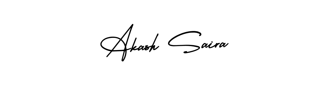 if you are searching for the best signature style for your name Akash Saira. so please give up your signature search. here we have designed multiple signature styles  using AmerikaSignatureDemo-Regular. Akash Saira signature style 3 images and pictures png