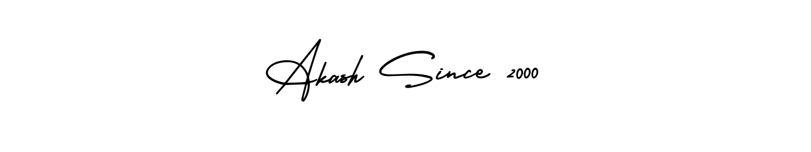 You should practise on your own different ways (AmerikaSignatureDemo-Regular) to write your name (Akash Since 2000) in signature. don't let someone else do it for you. Akash Since 2000 signature style 3 images and pictures png