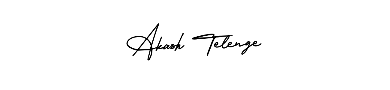 You should practise on your own different ways (AmerikaSignatureDemo-Regular) to write your name (Akash Telenge) in signature. don't let someone else do it for you. Akash Telenge signature style 3 images and pictures png