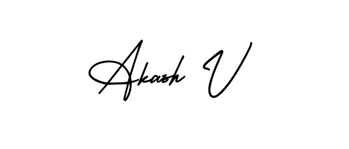 Also You can easily find your signature by using the search form. We will create Akash V name handwritten signature images for you free of cost using AmerikaSignatureDemo-Regular sign style. Akash V signature style 3 images and pictures png