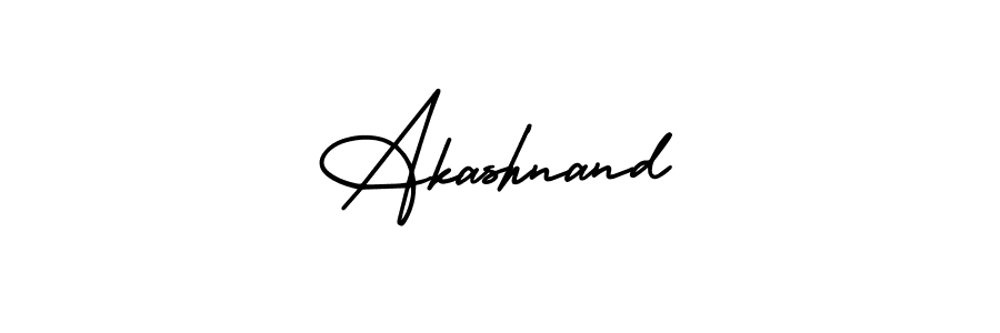 You should practise on your own different ways (AmerikaSignatureDemo-Regular) to write your name (Akashnand) in signature. don't let someone else do it for you. Akashnand signature style 3 images and pictures png
