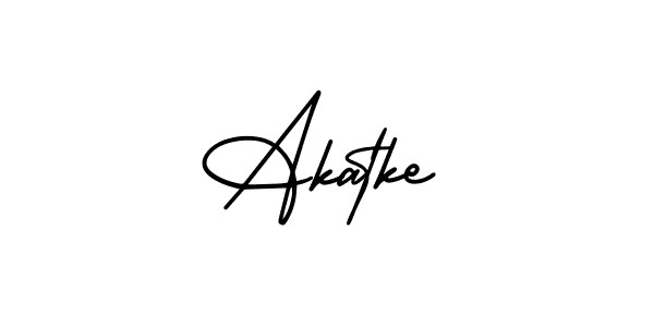 You should practise on your own different ways (AmerikaSignatureDemo-Regular) to write your name (Akatke) in signature. don't let someone else do it for you. Akatke signature style 3 images and pictures png