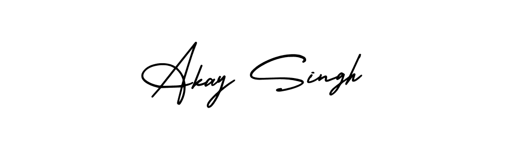 How to make Akay Singh name signature. Use AmerikaSignatureDemo-Regular style for creating short signs online. This is the latest handwritten sign. Akay Singh signature style 3 images and pictures png