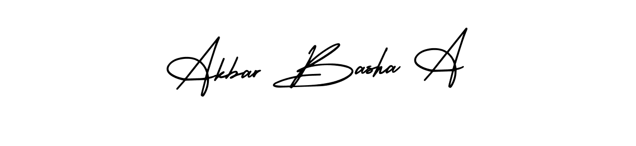 This is the best signature style for the Akbar Basha A name. Also you like these signature font (AmerikaSignatureDemo-Regular). Mix name signature. Akbar Basha A signature style 3 images and pictures png