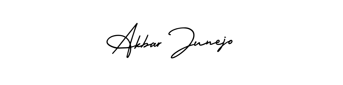 if you are searching for the best signature style for your name Akbar Junejo. so please give up your signature search. here we have designed multiple signature styles  using AmerikaSignatureDemo-Regular. Akbar Junejo signature style 3 images and pictures png