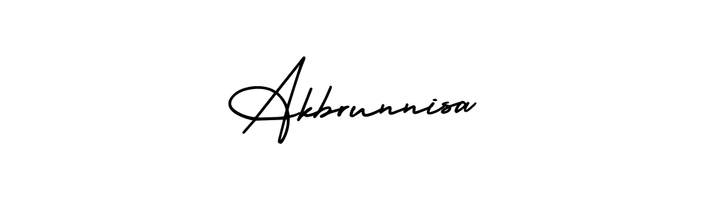 It looks lik you need a new signature style for name Akbrunnisa. Design unique handwritten (AmerikaSignatureDemo-Regular) signature with our free signature maker in just a few clicks. Akbrunnisa signature style 3 images and pictures png