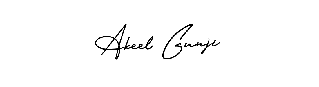 It looks lik you need a new signature style for name Akeel Gunji. Design unique handwritten (AmerikaSignatureDemo-Regular) signature with our free signature maker in just a few clicks. Akeel Gunji signature style 3 images and pictures png