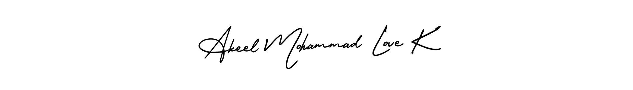 Make a short Akeel Mohammad Love K signature style. Manage your documents anywhere anytime using AmerikaSignatureDemo-Regular. Create and add eSignatures, submit forms, share and send files easily. Akeel Mohammad Love K signature style 3 images and pictures png