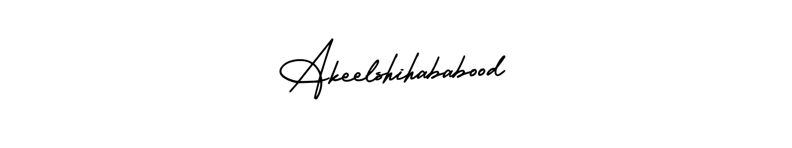 Make a beautiful signature design for name Akeelshihababood. With this signature (AmerikaSignatureDemo-Regular) style, you can create a handwritten signature for free. Akeelshihababood signature style 3 images and pictures png