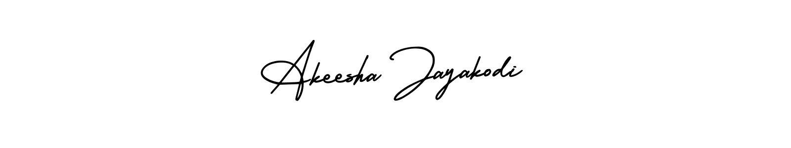 This is the best signature style for the Akeesha Jayakodi name. Also you like these signature font (AmerikaSignatureDemo-Regular). Mix name signature. Akeesha Jayakodi signature style 3 images and pictures png