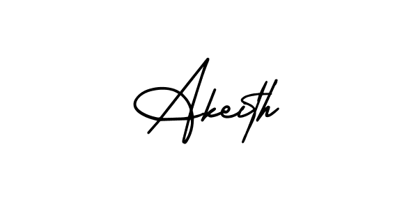 How to make Akeith name signature. Use AmerikaSignatureDemo-Regular style for creating short signs online. This is the latest handwritten sign. Akeith signature style 3 images and pictures png