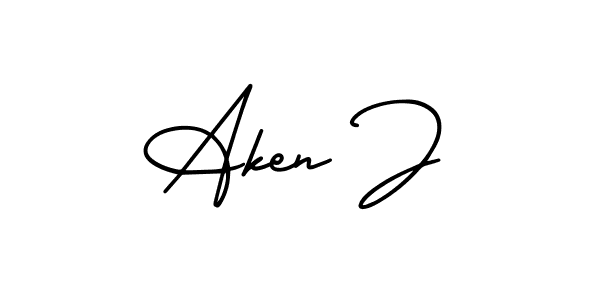 Make a beautiful signature design for name Aken J. Use this online signature maker to create a handwritten signature for free. Aken J signature style 3 images and pictures png