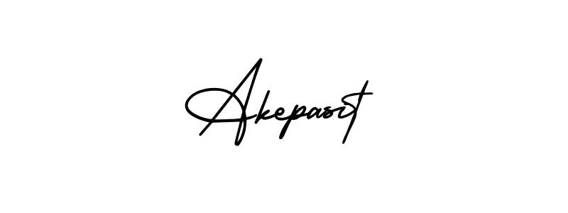 The best way (AmerikaSignatureDemo-Regular) to make a short signature is to pick only two or three words in your name. The name Akepasit include a total of six letters. For converting this name. Akepasit signature style 3 images and pictures png