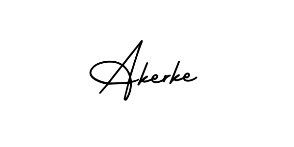 The best way (AmerikaSignatureDemo-Regular) to make a short signature is to pick only two or three words in your name. The name Akerke include a total of six letters. For converting this name. Akerke signature style 3 images and pictures png