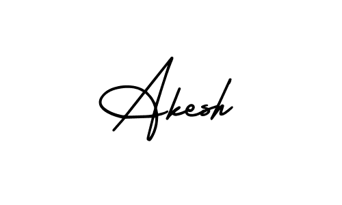 It looks lik you need a new signature style for name Akesh. Design unique handwritten (AmerikaSignatureDemo-Regular) signature with our free signature maker in just a few clicks. Akesh signature style 3 images and pictures png