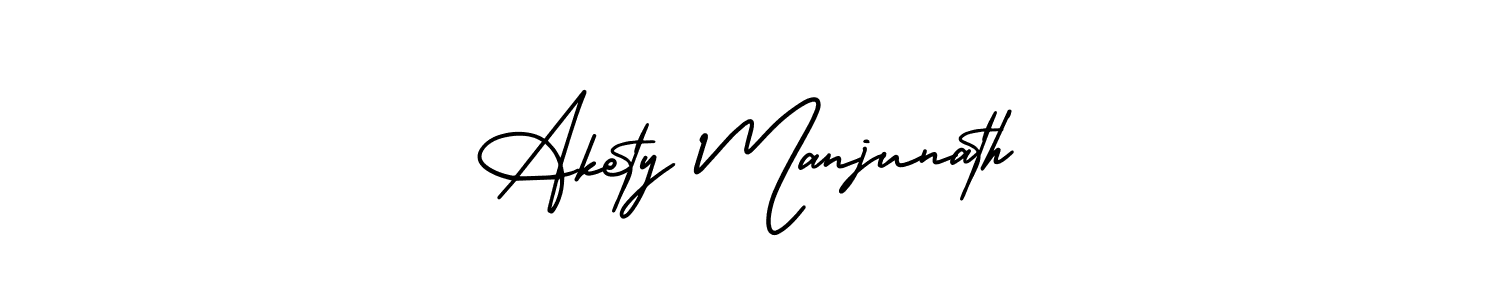 Also You can easily find your signature by using the search form. We will create Akety Manjunath name handwritten signature images for you free of cost using AmerikaSignatureDemo-Regular sign style. Akety Manjunath signature style 3 images and pictures png