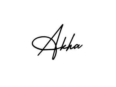 Make a beautiful signature design for name Akha. With this signature (AmerikaSignatureDemo-Regular) style, you can create a handwritten signature for free. Akha signature style 3 images and pictures png