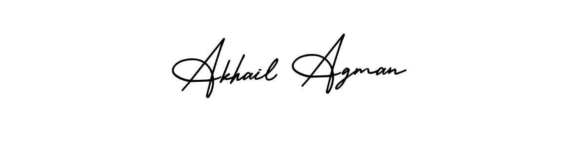 How to Draw Akhail Agman signature style? AmerikaSignatureDemo-Regular is a latest design signature styles for name Akhail Agman. Akhail Agman signature style 3 images and pictures png