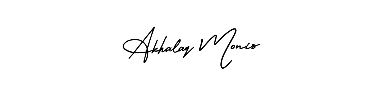 Also we have Akhalaq Monis name is the best signature style. Create professional handwritten signature collection using AmerikaSignatureDemo-Regular autograph style. Akhalaq Monis signature style 3 images and pictures png