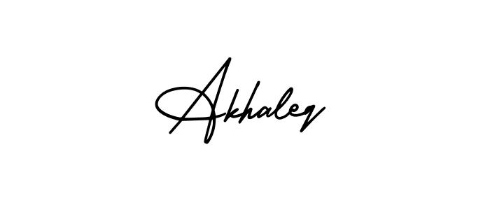 Use a signature maker to create a handwritten signature online. With this signature software, you can design (AmerikaSignatureDemo-Regular) your own signature for name Akhaleq. Akhaleq signature style 3 images and pictures png