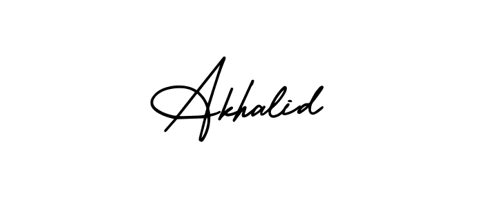 Similarly AmerikaSignatureDemo-Regular is the best handwritten signature design. Signature creator online .You can use it as an online autograph creator for name Akhalid. Akhalid signature style 3 images and pictures png