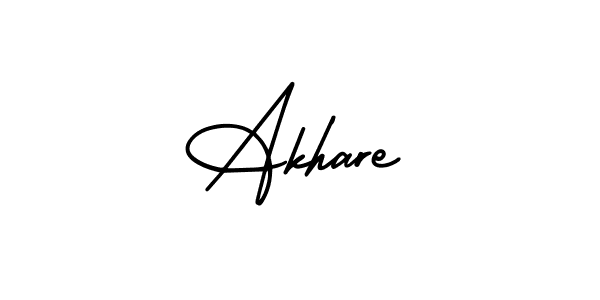 Make a beautiful signature design for name Akhare. With this signature (AmerikaSignatureDemo-Regular) style, you can create a handwritten signature for free. Akhare signature style 3 images and pictures png