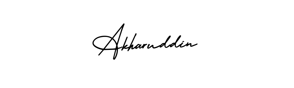 How to make Akharuddin name signature. Use AmerikaSignatureDemo-Regular style for creating short signs online. This is the latest handwritten sign. Akharuddin signature style 3 images and pictures png