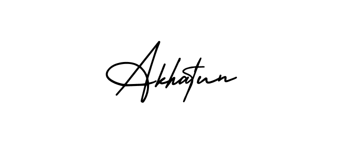 Create a beautiful signature design for name Akhatun. With this signature (AmerikaSignatureDemo-Regular) fonts, you can make a handwritten signature for free. Akhatun signature style 3 images and pictures png