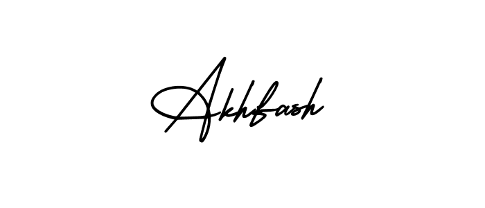 The best way (AmerikaSignatureDemo-Regular) to make a short signature is to pick only two or three words in your name. The name Akhfash include a total of six letters. For converting this name. Akhfash signature style 3 images and pictures png