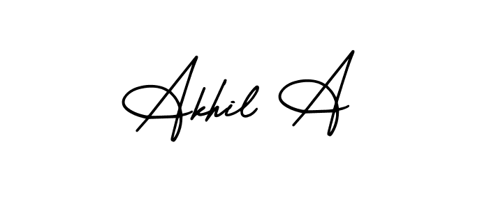 Also You can easily find your signature by using the search form. We will create Akhil A name handwritten signature images for you free of cost using AmerikaSignatureDemo-Regular sign style. Akhil A signature style 3 images and pictures png