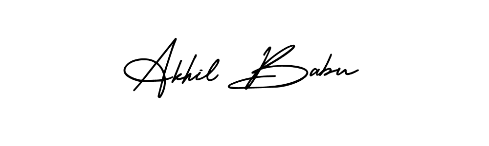 Make a beautiful signature design for name Akhil Babu. With this signature (AmerikaSignatureDemo-Regular) style, you can create a handwritten signature for free. Akhil Babu signature style 3 images and pictures png