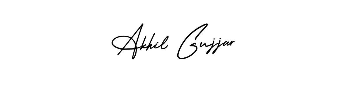 AmerikaSignatureDemo-Regular is a professional signature style that is perfect for those who want to add a touch of class to their signature. It is also a great choice for those who want to make their signature more unique. Get Akhil Gujjar name to fancy signature for free. Akhil Gujjar signature style 3 images and pictures png