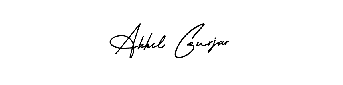 How to make Akhil Gurjar signature? AmerikaSignatureDemo-Regular is a professional autograph style. Create handwritten signature for Akhil Gurjar name. Akhil Gurjar signature style 3 images and pictures png