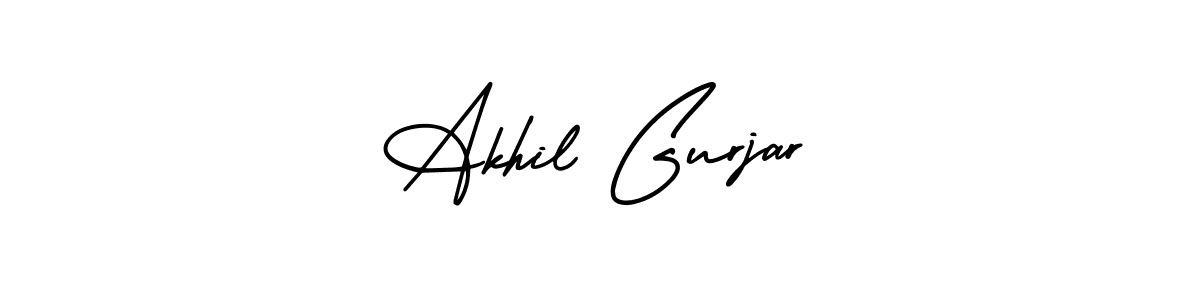 How to make Akhil Gurjar name signature. Use AmerikaSignatureDemo-Regular style for creating short signs online. This is the latest handwritten sign. Akhil Gurjar signature style 3 images and pictures png