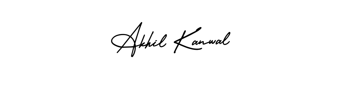 This is the best signature style for the Akhil Kanwal name. Also you like these signature font (AmerikaSignatureDemo-Regular). Mix name signature. Akhil Kanwal signature style 3 images and pictures png