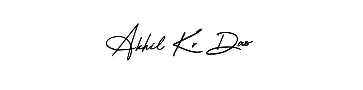 This is the best signature style for the Akhil Kr Das name. Also you like these signature font (AmerikaSignatureDemo-Regular). Mix name signature. Akhil Kr Das signature style 3 images and pictures png