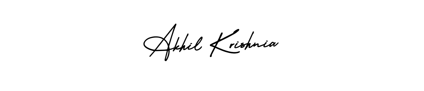 This is the best signature style for the Akhil Krishnia name. Also you like these signature font (AmerikaSignatureDemo-Regular). Mix name signature. Akhil Krishnia signature style 3 images and pictures png