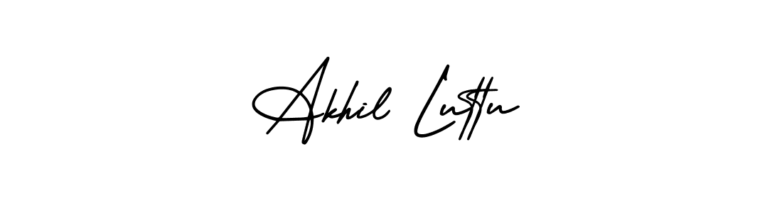 How to Draw Akhil Luttu signature style? AmerikaSignatureDemo-Regular is a latest design signature styles for name Akhil Luttu. Akhil Luttu signature style 3 images and pictures png