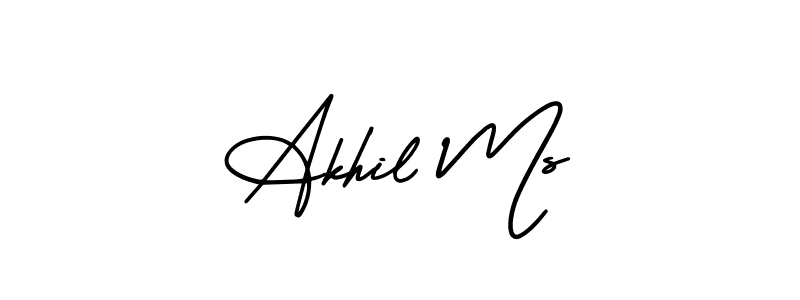 Use a signature maker to create a handwritten signature online. With this signature software, you can design (AmerikaSignatureDemo-Regular) your own signature for name Akhil Ms. Akhil Ms signature style 3 images and pictures png