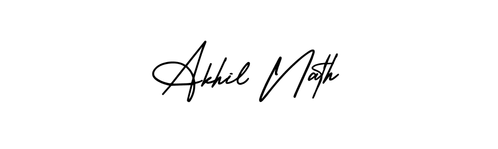 How to make Akhil Nath name signature. Use AmerikaSignatureDemo-Regular style for creating short signs online. This is the latest handwritten sign. Akhil Nath signature style 3 images and pictures png