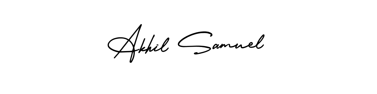 AmerikaSignatureDemo-Regular is a professional signature style that is perfect for those who want to add a touch of class to their signature. It is also a great choice for those who want to make their signature more unique. Get Akhil Samuel name to fancy signature for free. Akhil Samuel signature style 3 images and pictures png