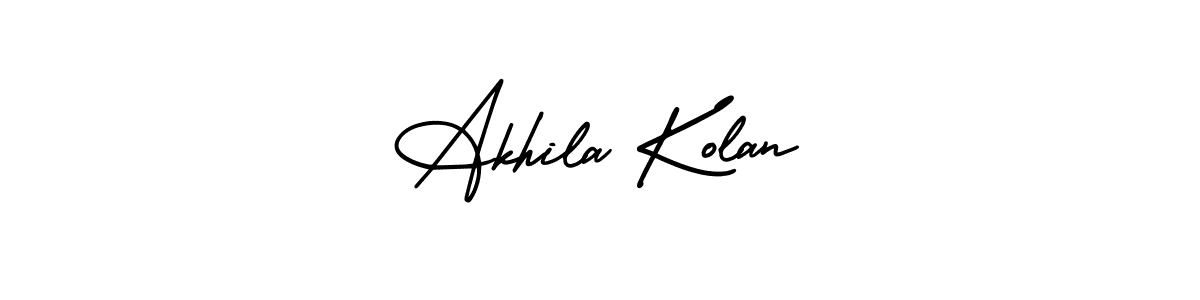 It looks lik you need a new signature style for name Akhila Kolan. Design unique handwritten (AmerikaSignatureDemo-Regular) signature with our free signature maker in just a few clicks. Akhila Kolan signature style 3 images and pictures png