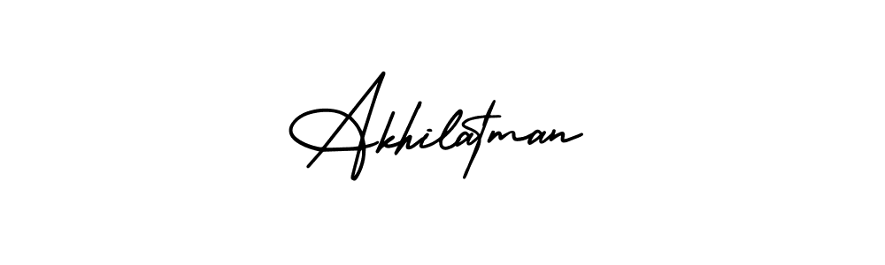 You should practise on your own different ways (AmerikaSignatureDemo-Regular) to write your name (Akhilatman) in signature. don't let someone else do it for you. Akhilatman signature style 3 images and pictures png