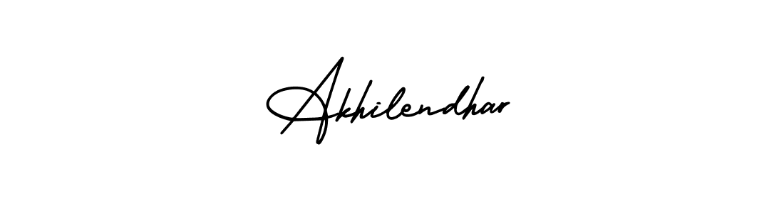 How to make Akhilendhar name signature. Use AmerikaSignatureDemo-Regular style for creating short signs online. This is the latest handwritten sign. Akhilendhar signature style 3 images and pictures png