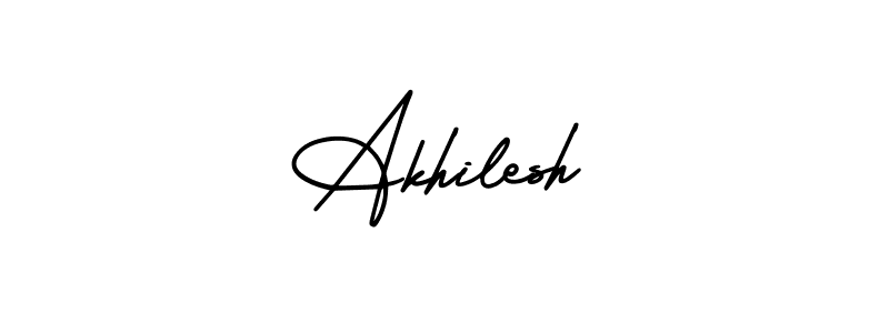 You should practise on your own different ways (AmerikaSignatureDemo-Regular) to write your name (Akhilesh) in signature. don't let someone else do it for you. Akhilesh signature style 3 images and pictures png