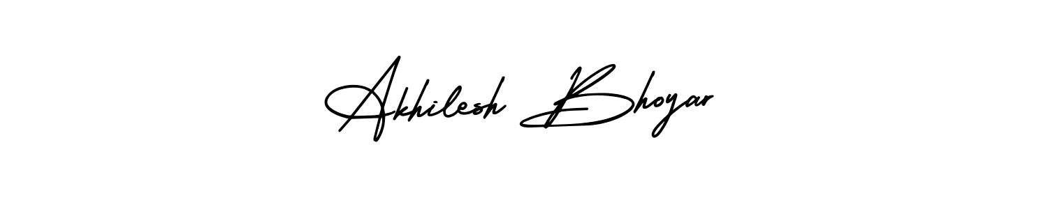 The best way (AmerikaSignatureDemo-Regular) to make a short signature is to pick only two or three words in your name. The name Akhilesh Bhoyar include a total of six letters. For converting this name. Akhilesh Bhoyar signature style 3 images and pictures png